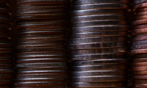 stacks of coins