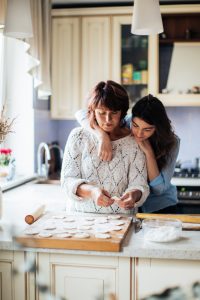 mother and daughter in the kitchen