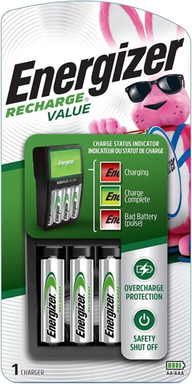 Energizer recharger and battery package