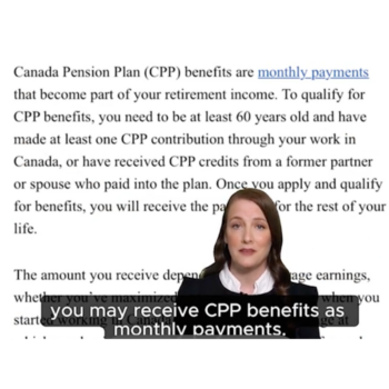 Lisa Hannam explains CPP benefits.