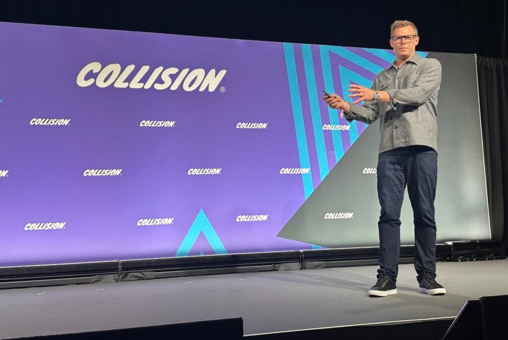 Lucas Matheson on stage at the Collision tech conference