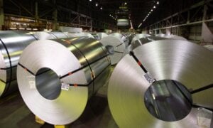 Rolls of coiled coated steel are shown at Stelco in Hamilton on Friday, June 29, 2018.