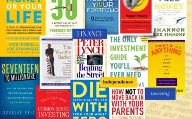 Covers of the best financial books for Canadians