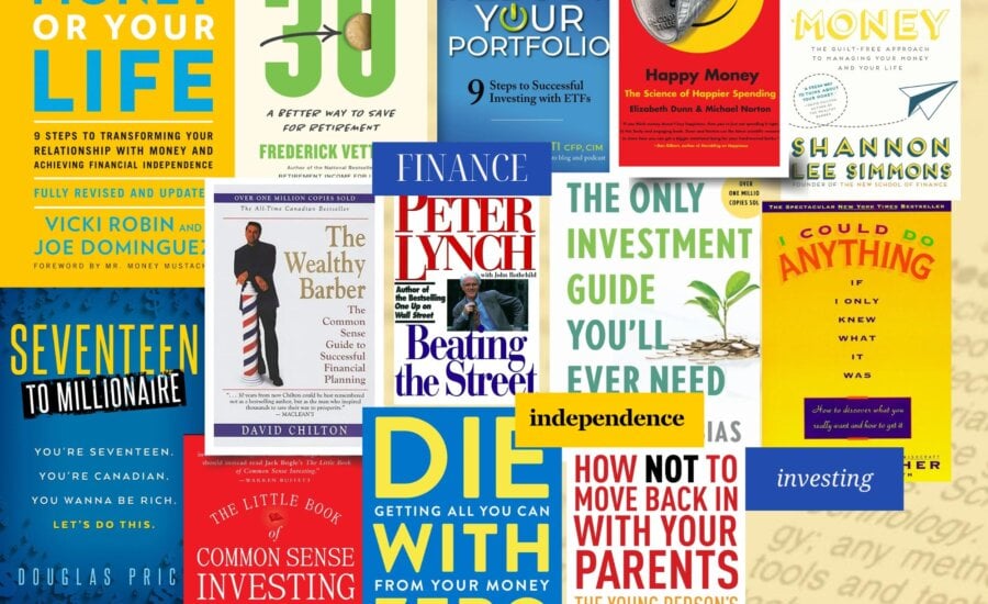 Covers of the best financial books for Canadians