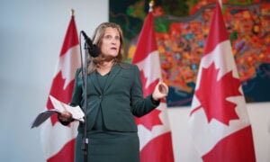 Deputy Prime Minister and Minister of Finance Chrystia Freeland speaks to reporters at the Liberal caucus retreat in Nanaimo, B.C., sharing the news of the the price cap for insured mortgages in Canada going from $1M to $1.5M.