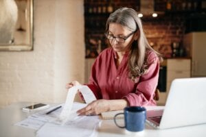 woman prepares her tax return