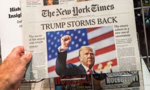 NYT front page sharing Trump's presidential win.