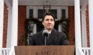 Justin Trudeau announces his resignation at a press conference