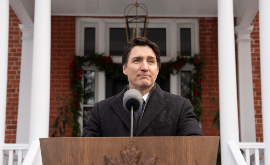 Justin Trudeau announces his resignation at a press conference