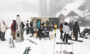 Skiers and snowboarders at a Wealthsimple event