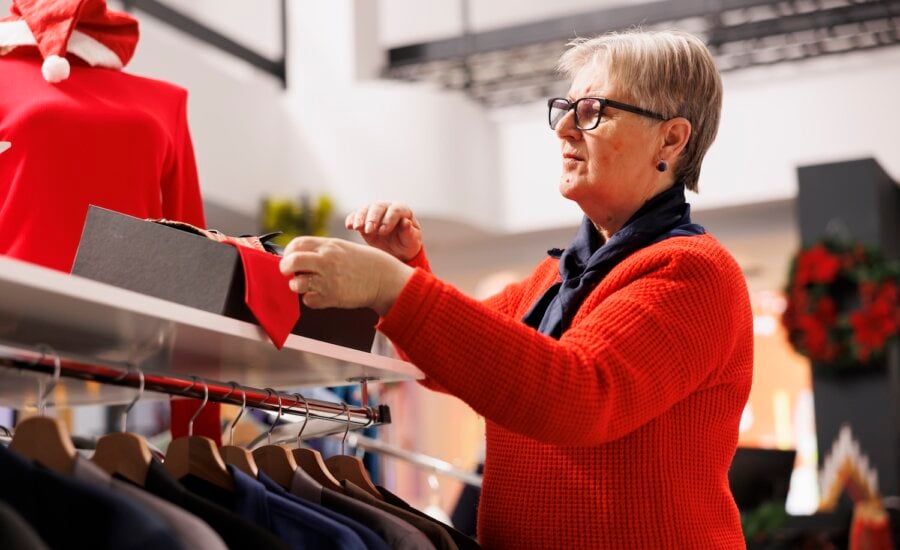 Older woman working in department store